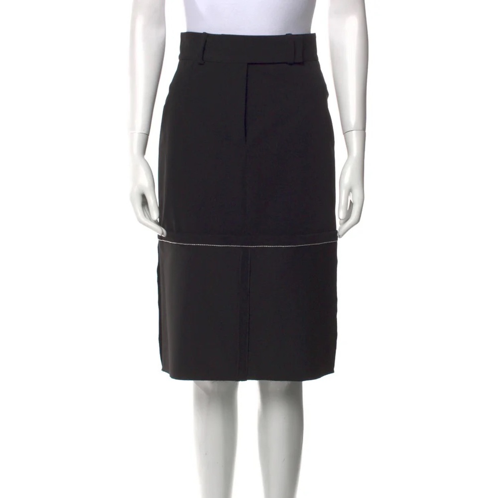 Mm6 Madison Margiela Raw Edge Trim Knee Length Skirt